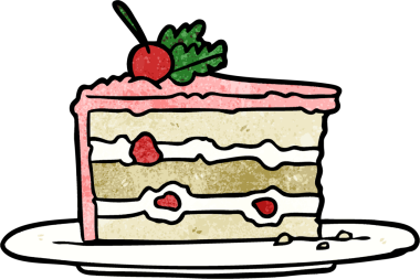 Çizgi film lezzetli tatlı; bir insan tarafından çizilmiş pasta.