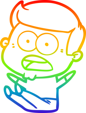 gökkuşağı gradyanı çizimi bir insan tarafından çizilmiş şok bir adam