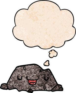 Bir insan tarafından çizilmiş grunge desenli düşünce baloncuklu karikatür rock.