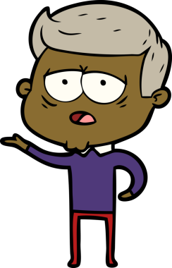 Bir insan tarafından çizilmiş yorgun bir adam.