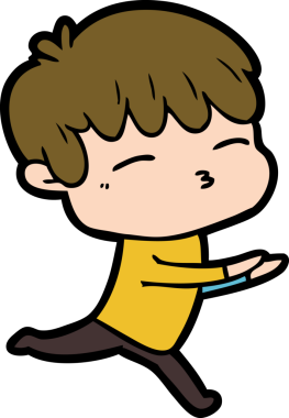 Bir insan tarafından çizilmiş meraklı bir çocuk.