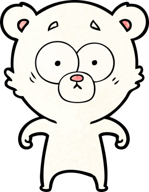 Bir insan tarafından çizilmiş kutup ayısı karikatürü