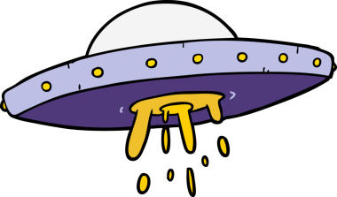 Bir insan tarafından çizilmiş uçan bir UFO.