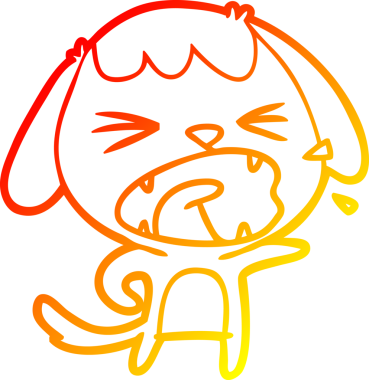 Bir insan tarafından çizilmiş şirin bir köpeğin sıcak çizgi çizimi.