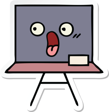 Bir insan tarafından çizilmiş şirin bir karikatür çıkartması.