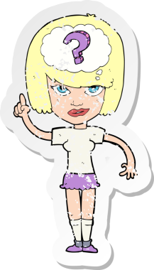 Bir insan tarafından çizilmiş bir karikatür kadının gerilimli çıkartması.