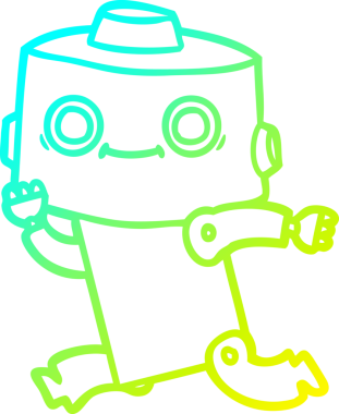 Bir insan tarafından çizilmiş soğuk gradyan robot çizimi