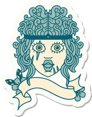 Bir insan tarafından çizilmiş barbar bir insan karakterinin çıkartması.