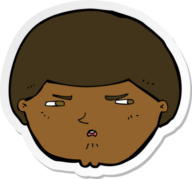 Bir insan tarafından çizilmiş bir karikatür çıkartması.