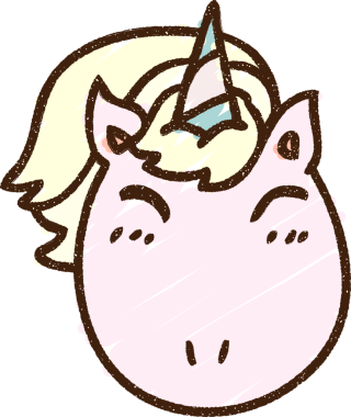 Bir insan tarafından çizilen tek boynuzlu at tebeşiri.