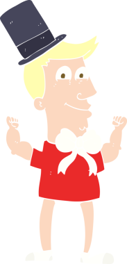 Bir insan tarafından çizilen kutlanan adamın düz renk çizimi