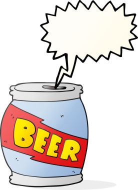 Bir insan tarafından çizilmiş serbest konuşma kabarcığı bira kutusu.