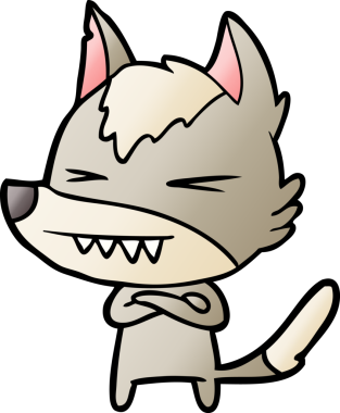 Bir insan tarafından çizilmiş kızgın kurt çizgi filmi.