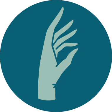 Bir insan tarafından çizilmiş bir elin ikonik dövme şekli