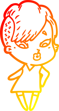 Bir çizgi film karakteri, bir insan tarafından çizilmiş bir kızı şaşırttı.