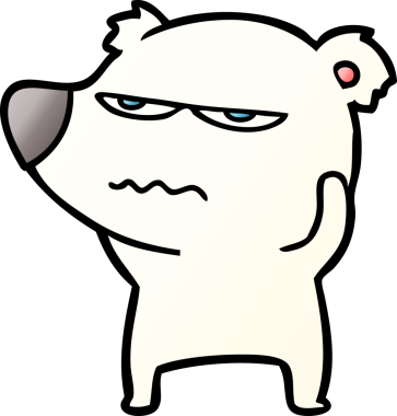 Bir insan tarafından çizilmiş kızgın ayı kutup karikatürü.