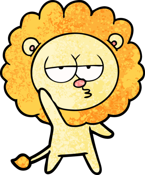 Bir insan tarafından çizilen sıkılmış aslan çizimi.