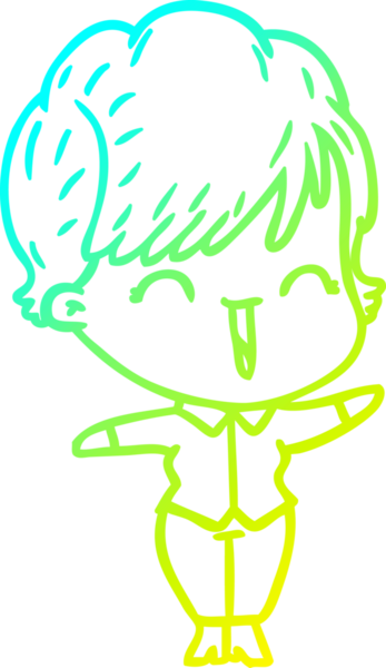 Bir insan tarafından çizilmiş gülen bir karikatür çizimi.