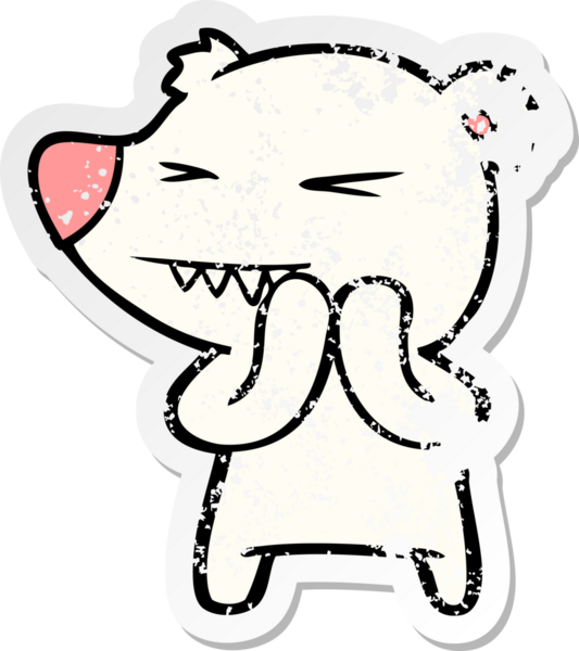 Kızgın bir kutup ayısı karikatürü bir insan tarafından çizilmiş.