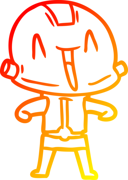 Bir insan tarafından çizilen çizgi film robotunun sıcak çizgi çizimi