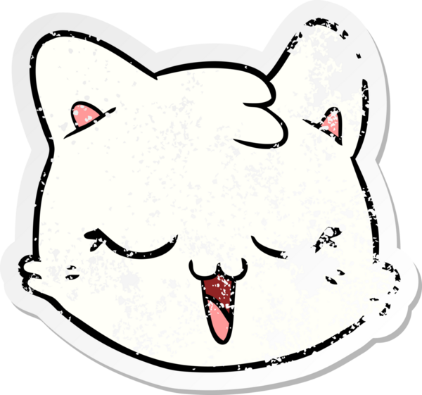 Bir insan tarafından çizilmiş karikatür kedi suratı.