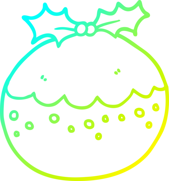 Soğuk gradyan çizgisi bir insan tarafından çizilmiş noel pudinginin çizimi.