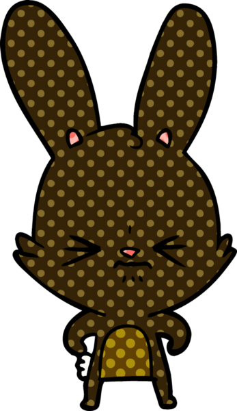 Bir insan tarafından çizilmiş şirin çizgi film tavşanı.