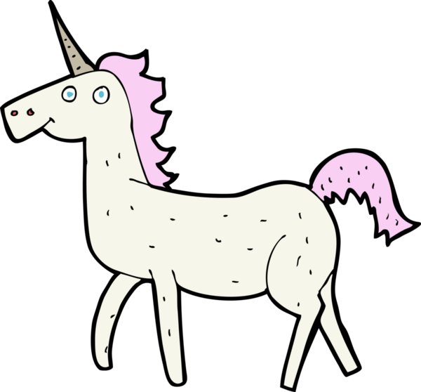 Bir insan tarafından çizilmiş tek boynuzlu at çizgi filmi.