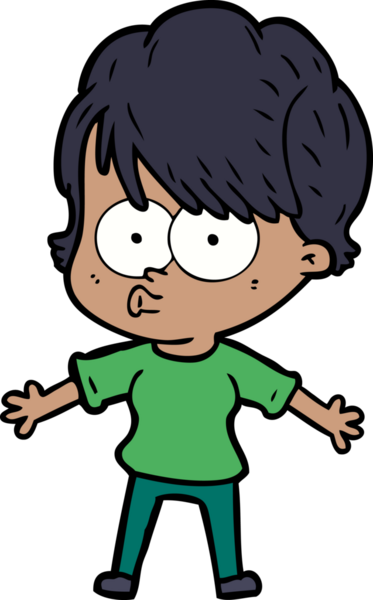 Bir insan tarafından çizilmiş karikatür kadın.