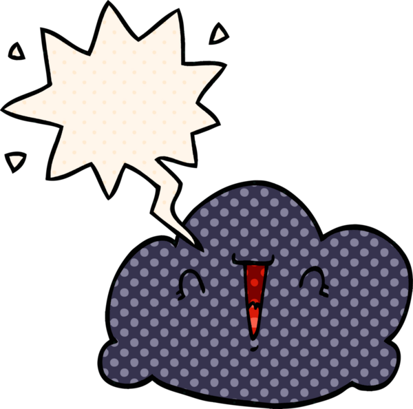 Bir insan tarafından çizilmiş çizgi roman tarzında konuşma baloncuğu olan karikatür bulutu