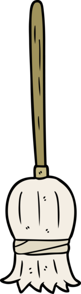 Bir insan tarafından çizilmiş bir süpürge.