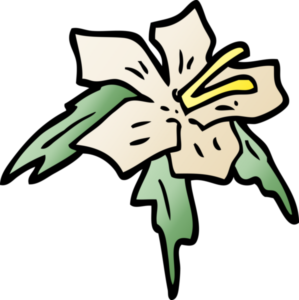 Bir insan tarafından çizilmiş karikatür zambağı.