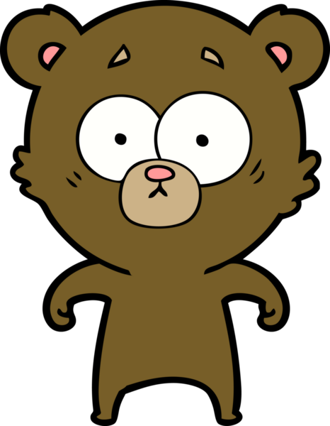 Bir insan tarafından çizilmiş sürpriz ayı karikatürü