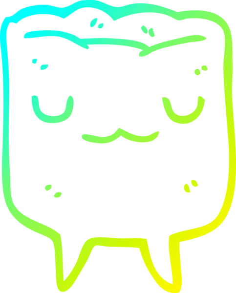 Bir insan tarafından çizilmiş bir çizgi film dişinin soğuk gradyan çizimi.