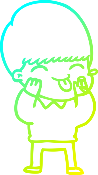 Bir insan tarafından çizilmiş ahududu üfleyen çizgi film çocuğu çizimi.