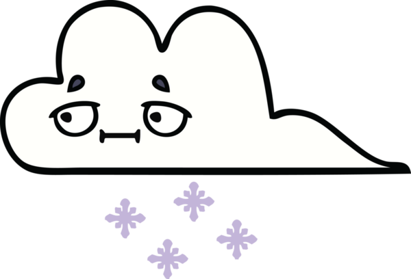 Bir insan tarafından çizilmiş güzel bir kar bulutu karikatürü