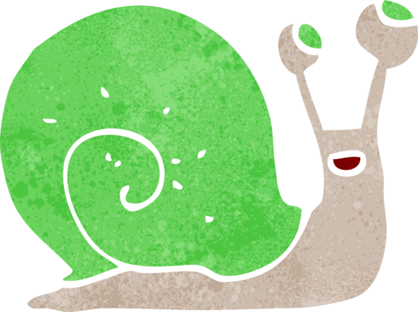 bir insan tarafından çizilmiş karikatür salyangozu