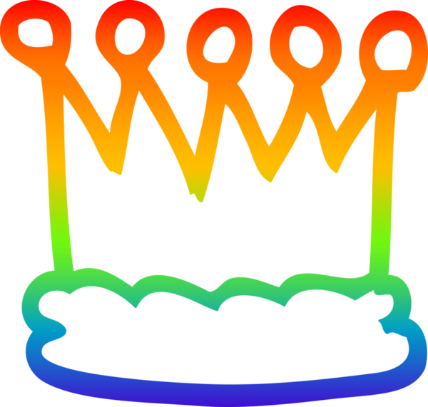 gökkuşağı gradyan bir çizgi insan tarafından çizilmiş bir taç