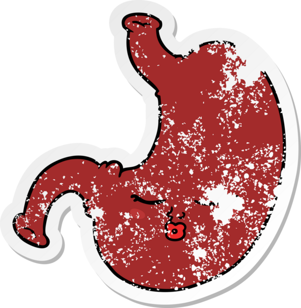 Bir insan tarafından çizilmiş karikatür midesi.