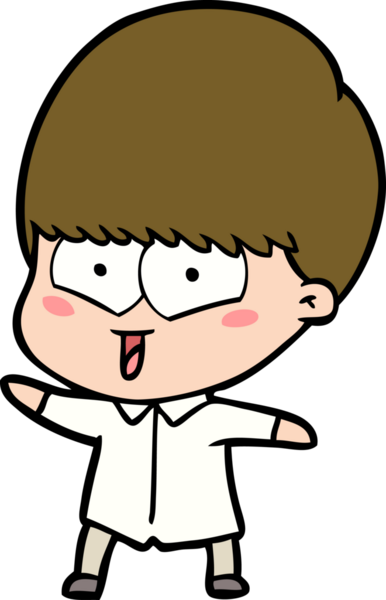 Bir insan tarafından çizilmiş mutlu çocuk çizgi filmi.