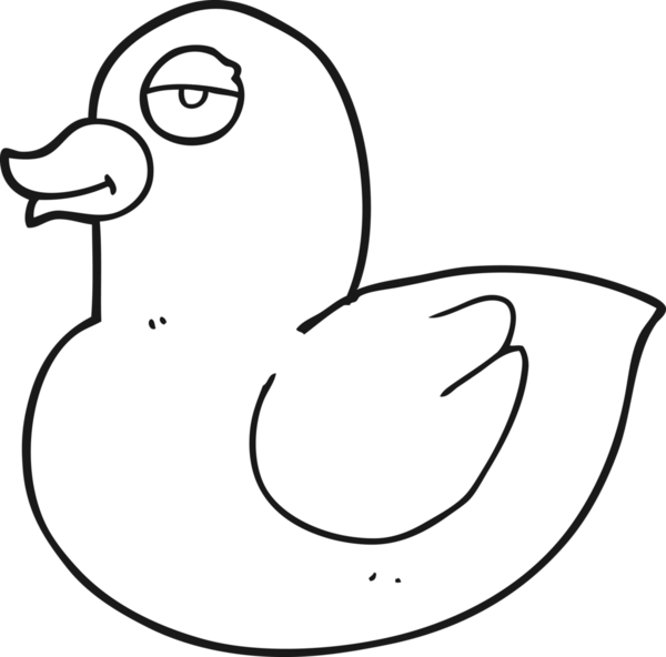 Bir insan tarafından çizilmiş siyah beyaz bir ördek.