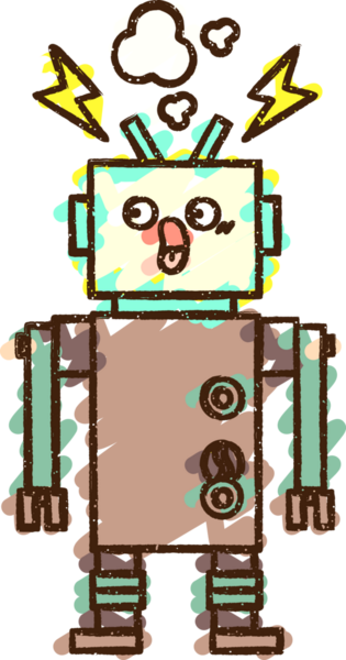 Bir insan tarafından çizilen robot tebeşiri.