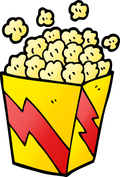 Bir insan tarafından çizilmiş çizgi film patlamış mısırı.