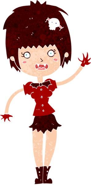 Bir insan tarafından çizilmiş vampir kız çizimi.