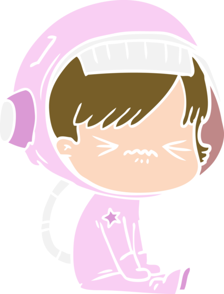 kızgın düz renkli çizgi film kızı bir insan tarafından çizilmiş.