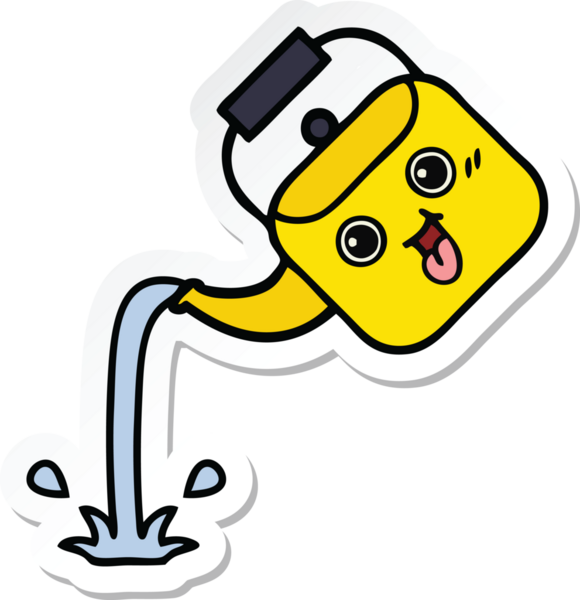 Bir insan tarafından çizilmiş tatlı bir karikatür çıkartması.