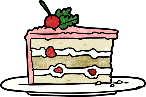 Çizgi film lezzetli tatlı; bir insan tarafından çizilmiş pasta.