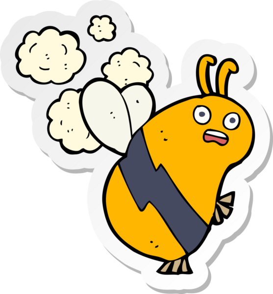 Bir insan tarafından çizilmiş çizgi film etiketi.