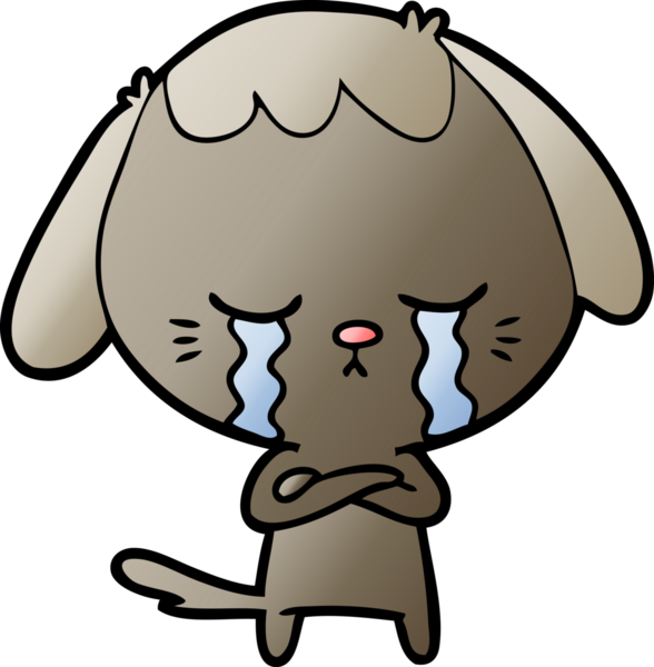 Bir insan tarafından çizilmiş ağlayan bir köpek.