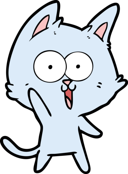 Bir insan tarafından çizilmiş komik çizgi film kedisi.